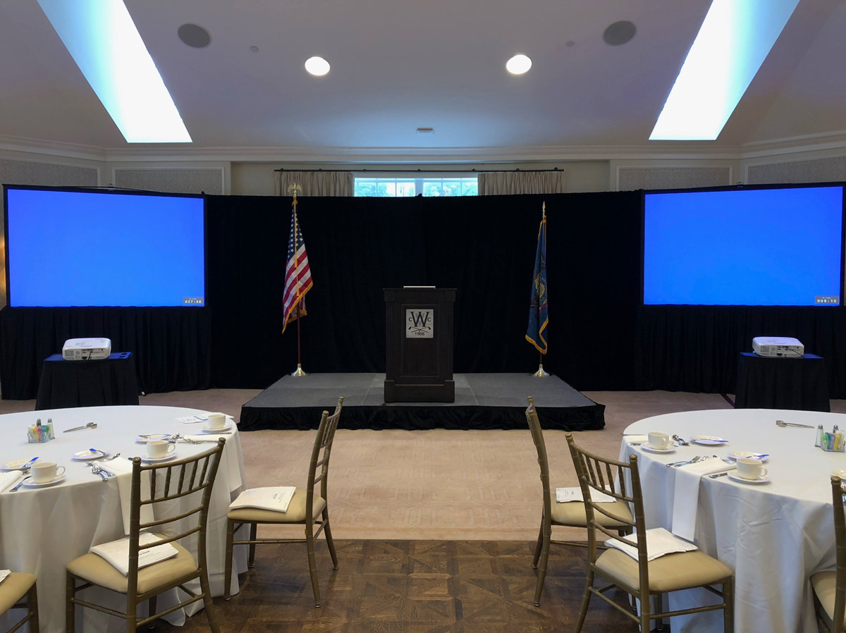 Projector and screen rental Bergen AV New Jersey ballroom