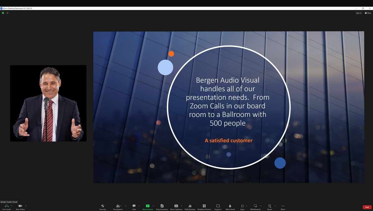 Bergen AV live streaming setup with cameras and switcher
