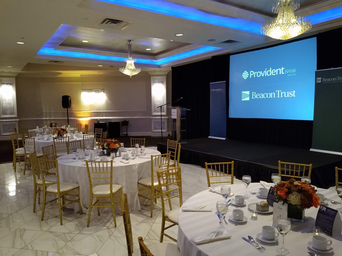 Full AV setup with projector screen and sound system Bergen AV NJ