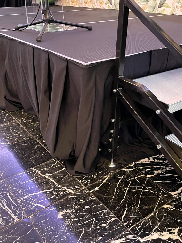 Stage with sound system and podium Bergen AV New Jersey
